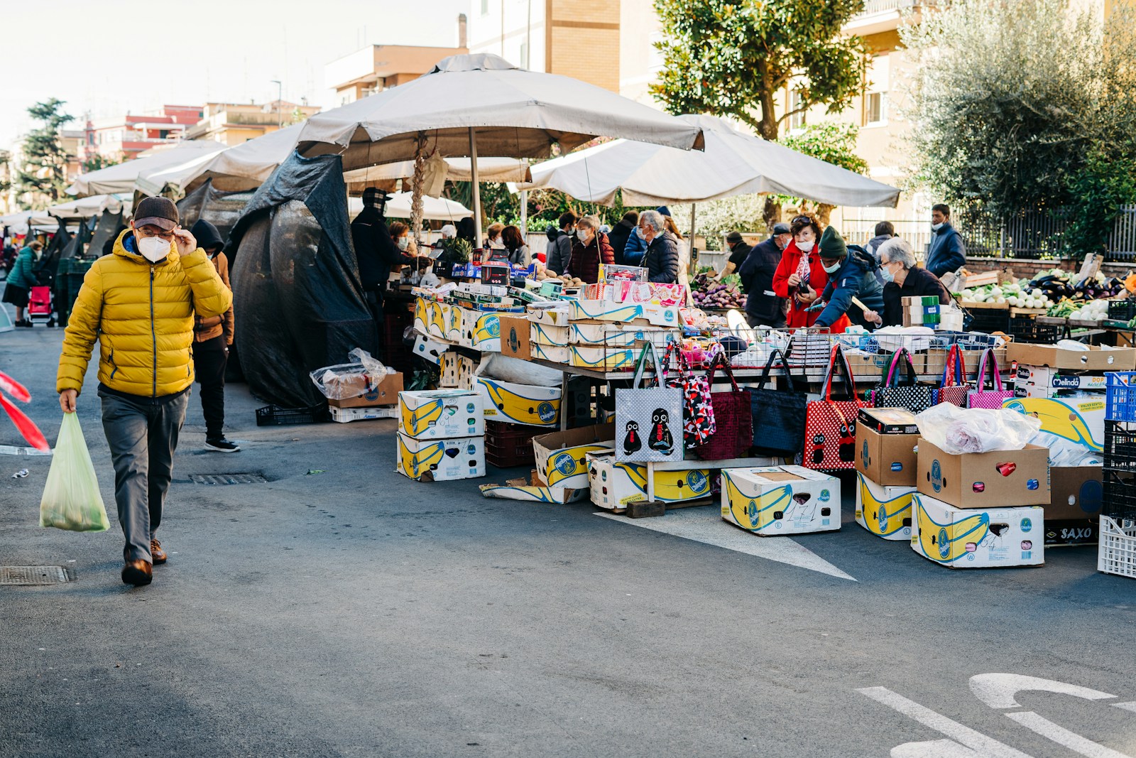 people in market during daytime